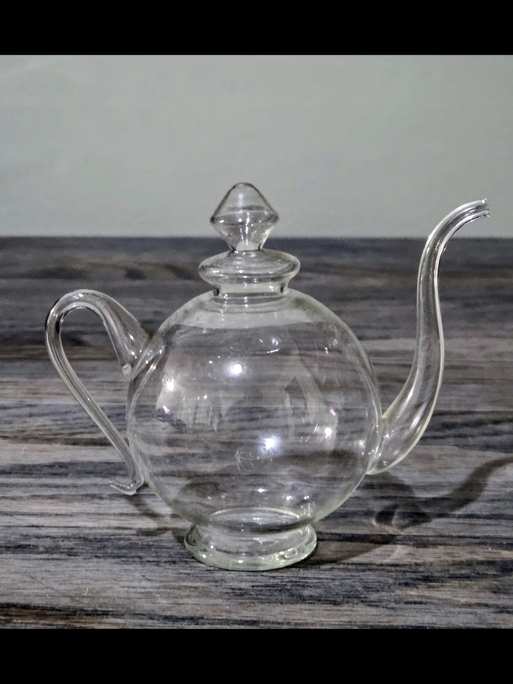Clear Glass Mini Teapot - Elegant Round Design